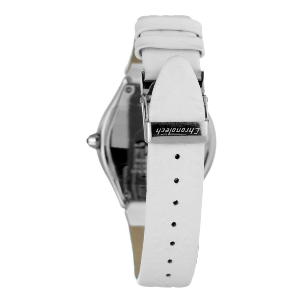 Chronotech White Leather Dress Watch