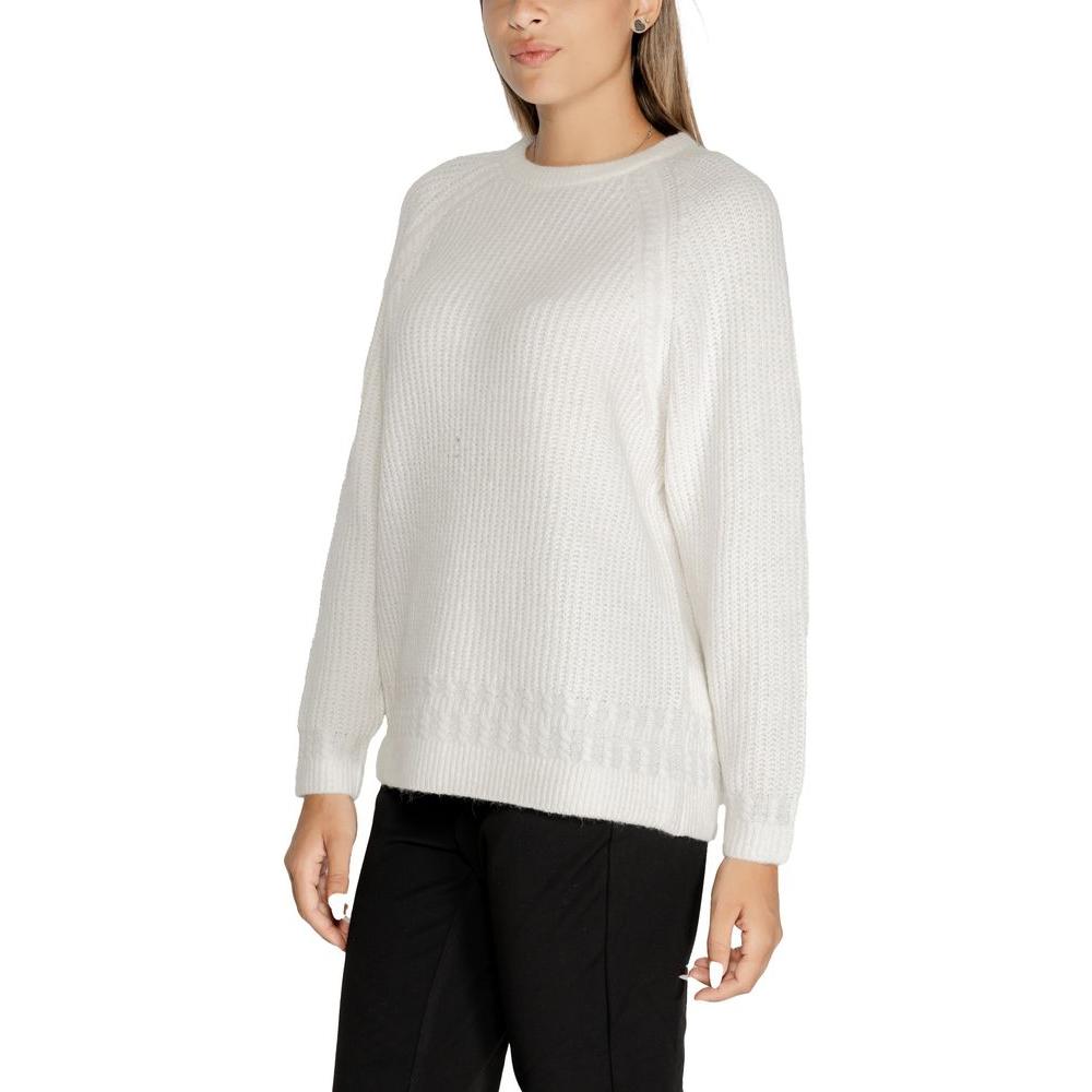 Guess White Polyester Sweater Guess Light Gray