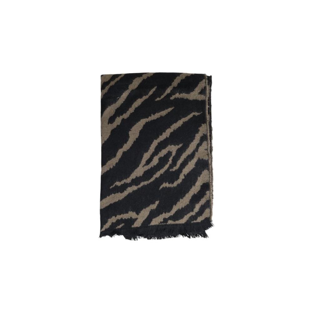 Only Beige Acrylic Scarf Only Black