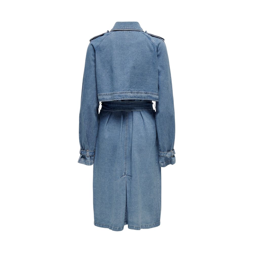 Only Blue Cotton Trench Coat