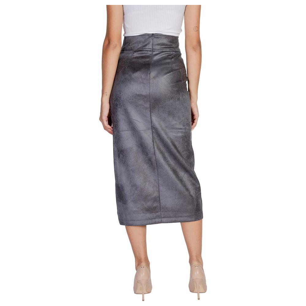 Only Gray Artificial Leather Skirt Only Dim Gray