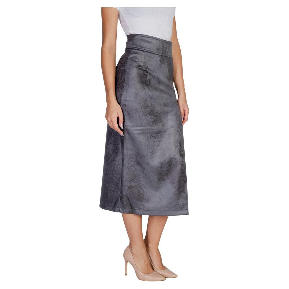 Only Gray Artificial Leather Skirt Only Dim Gray