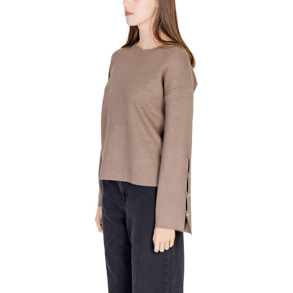 Vila Clothes Gray Viscose Tops & T-Shirt Vila Clothes Rosy Brown