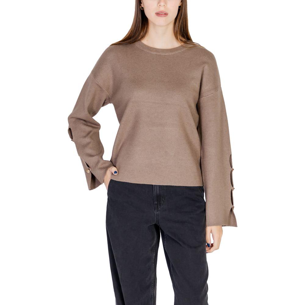 Vila Clothes Gray Viscose Tops & T-Shirt Vila Clothes Rosy Brown