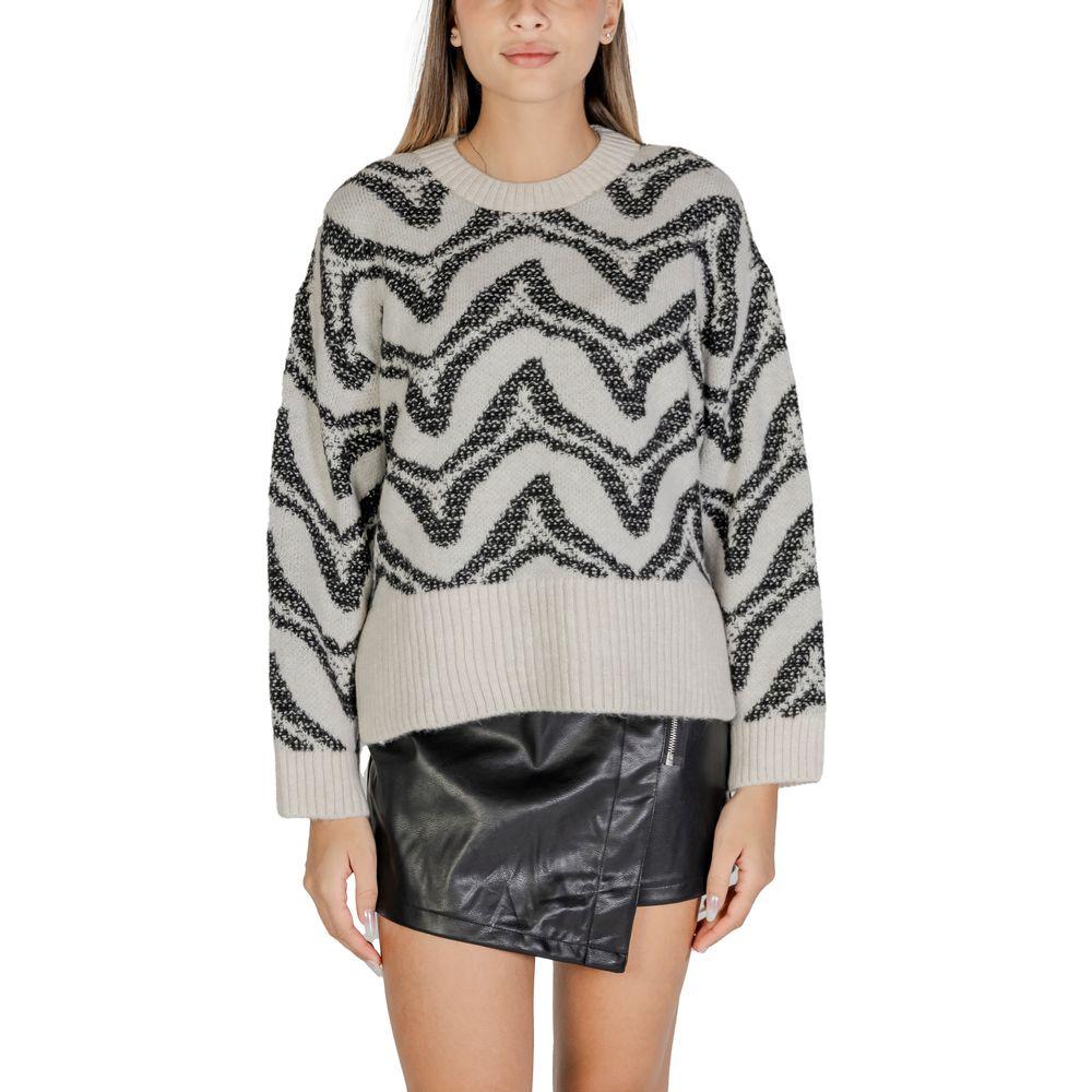 Only White Acrylic Sweater Only Dark Gray