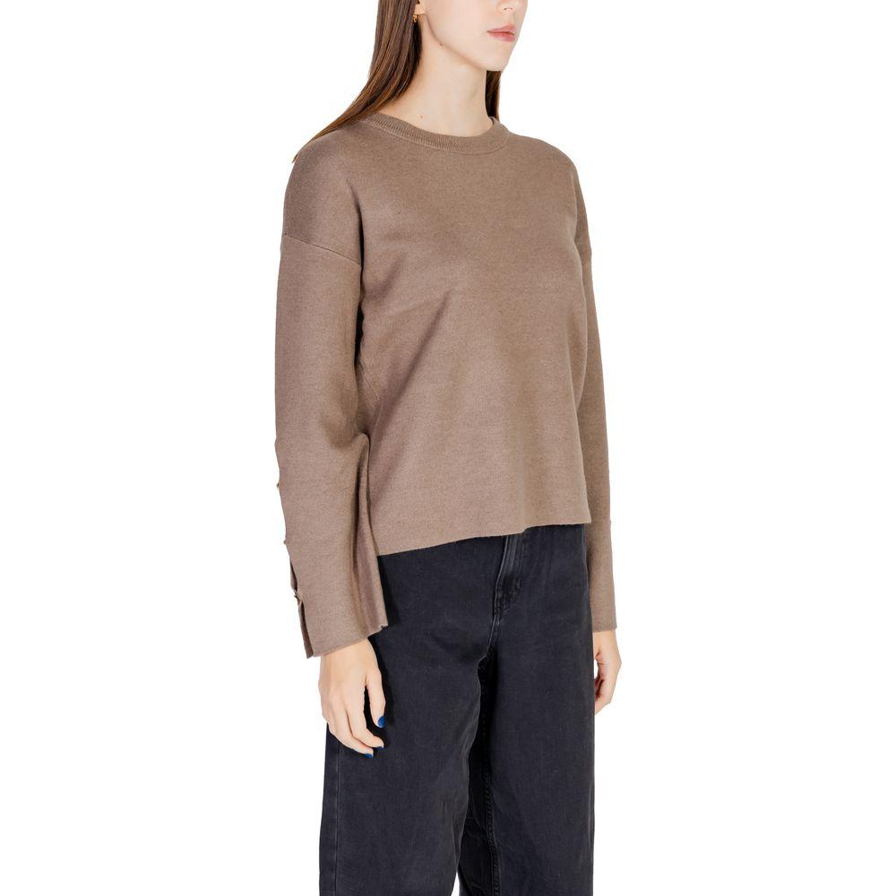 Vila Clothes Gray Viscose Tops & T-Shirt Vila Clothes Rosy Brown