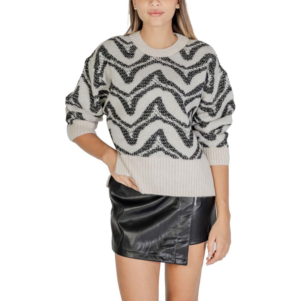 Only White Acrylic Sweater Only Dark Gray
