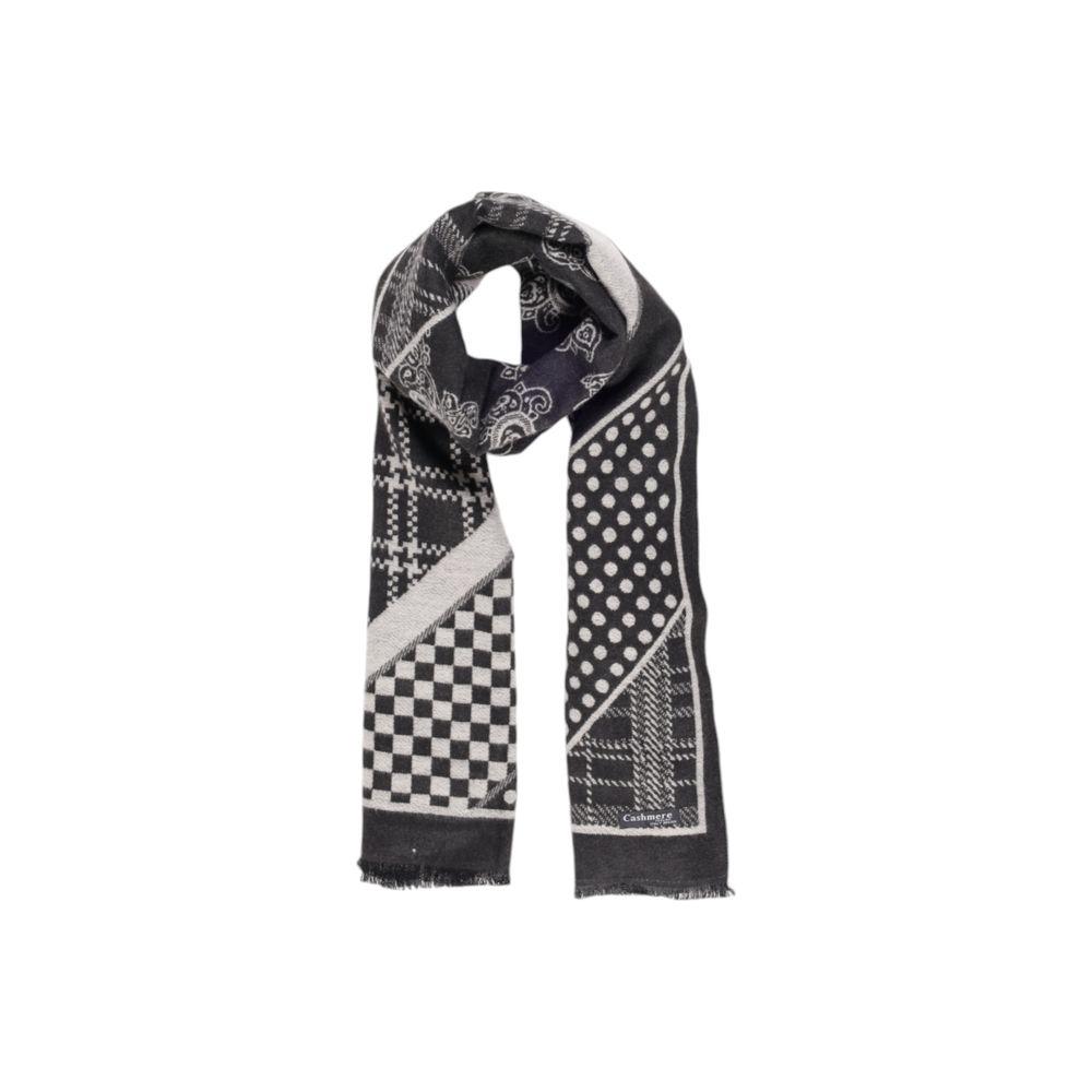 Sandro Ferrone Black Viscose Scarf Sandro Ferrone Dark Slate Gray