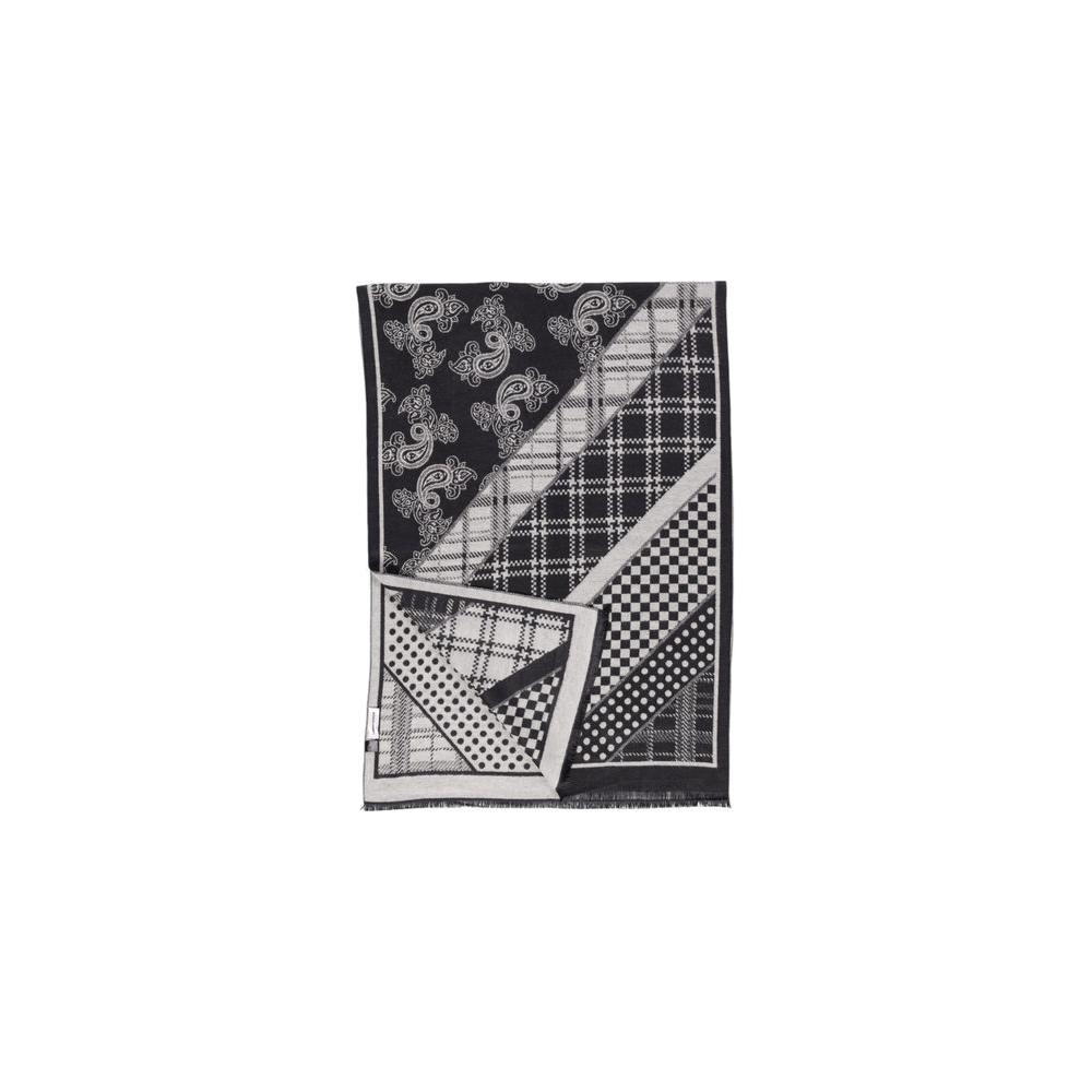Sandro Ferrone Black Viscose Scarf Sandro Ferrone Gray