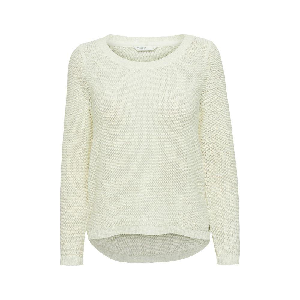 Only White Polyester Sweater Only Light Gray