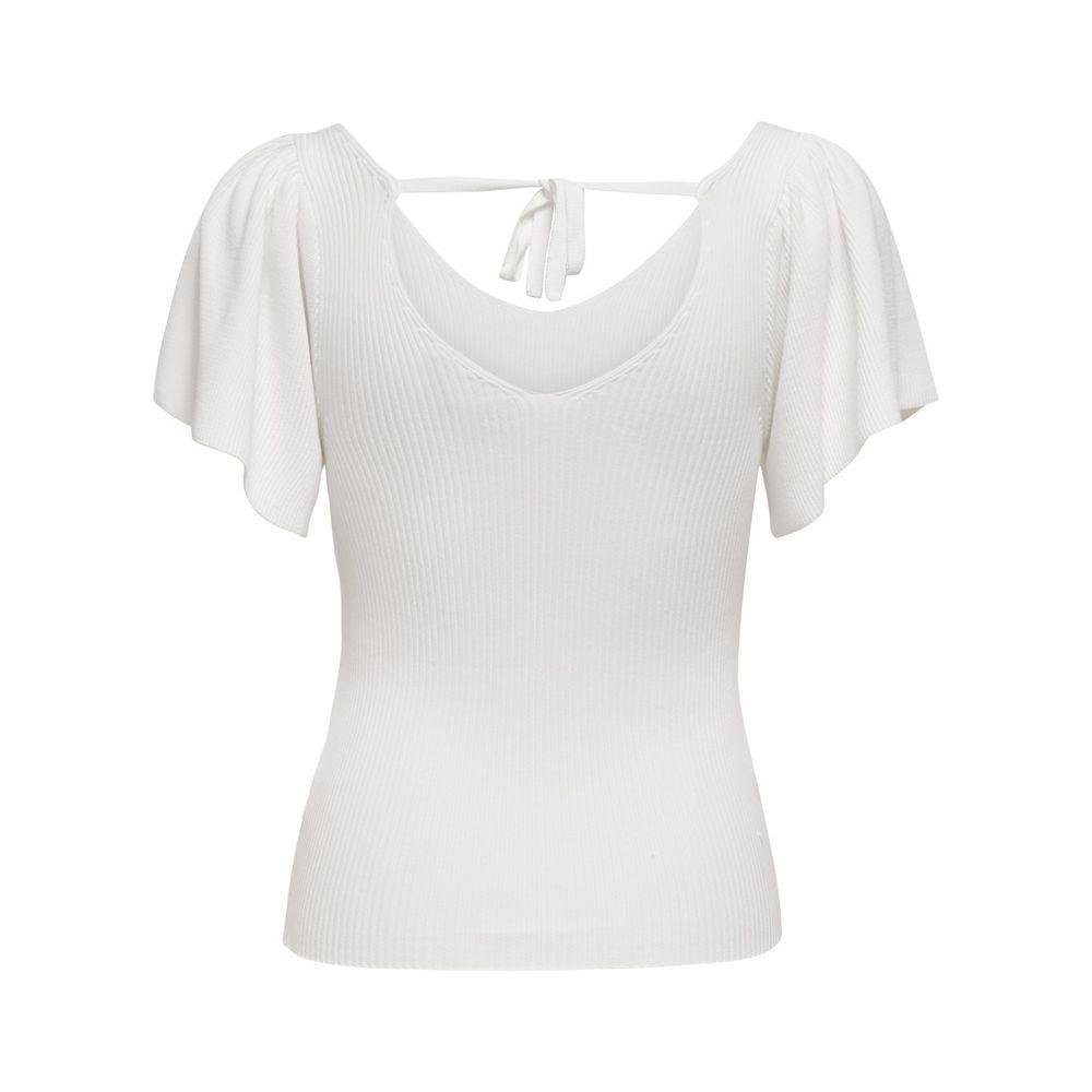 Only White Polyamide Tops & T-Shirt Only Light Gray