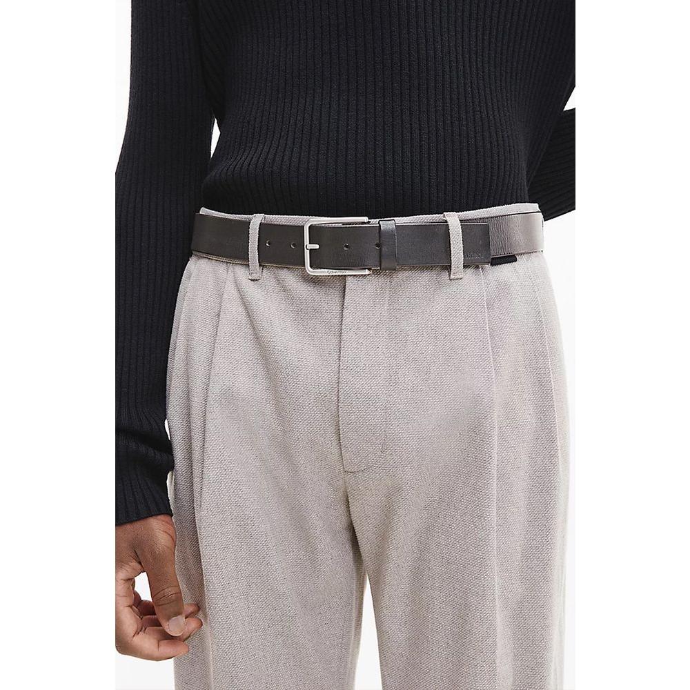 Calvin Klein Black Leather Belt Calvin Klein Gray