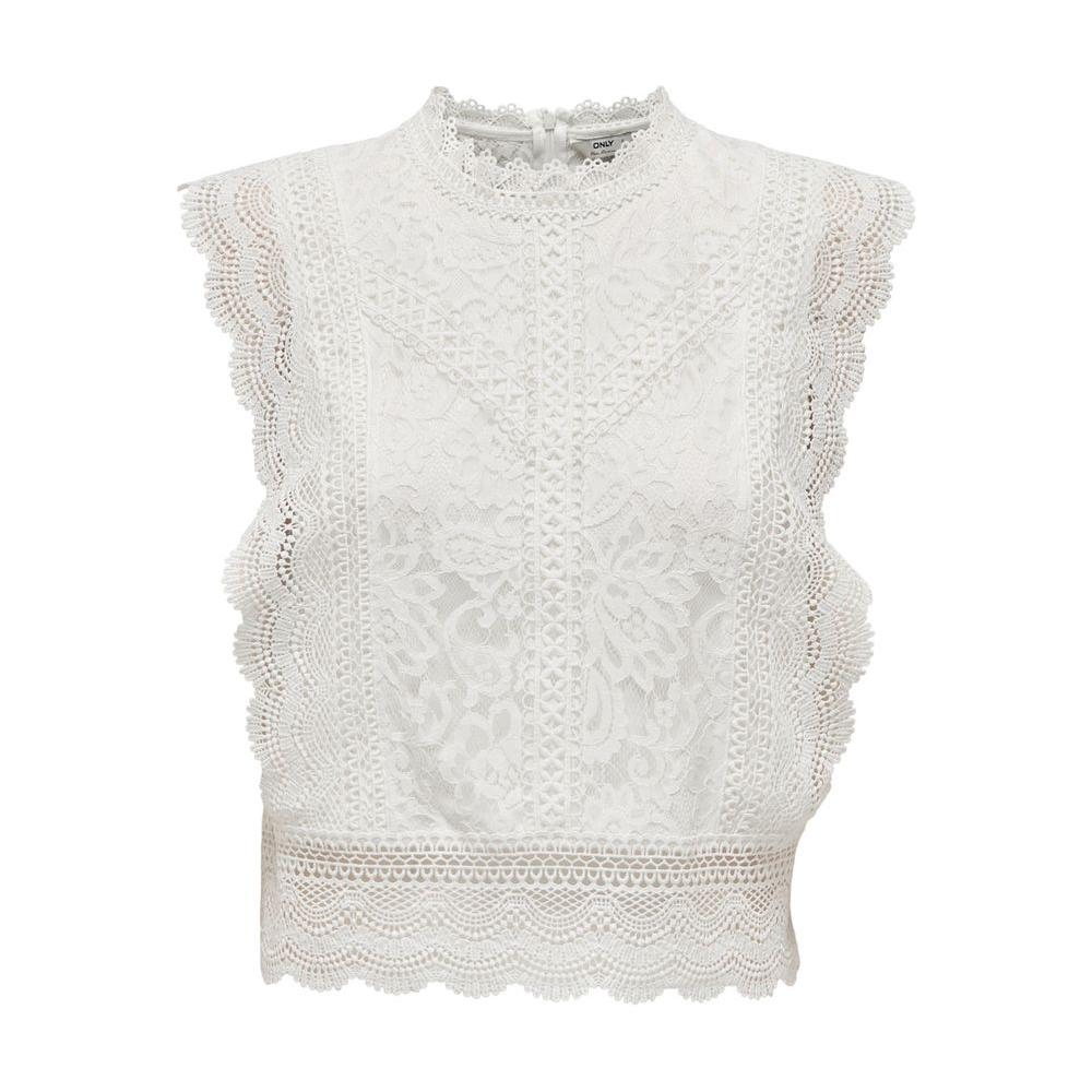 Only White Nylon Tops & T-Shirt Only Light Gray
