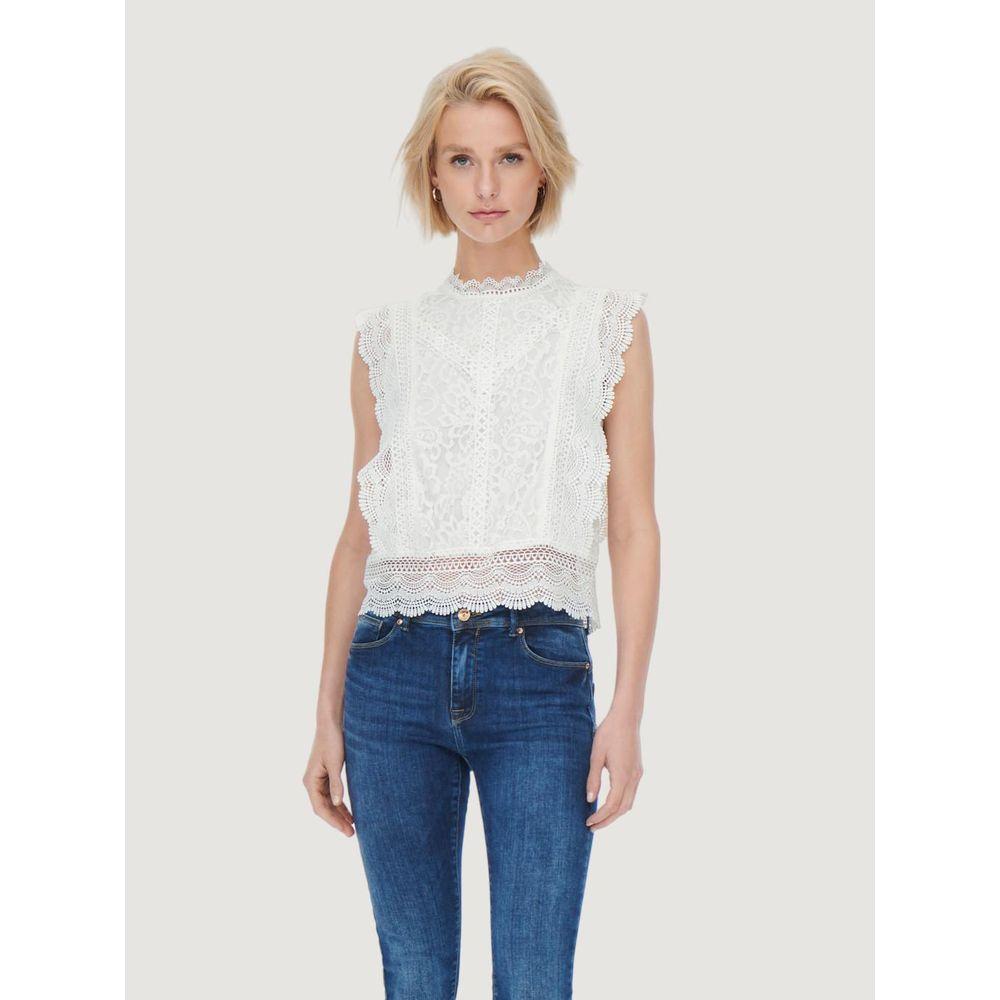 Only White Nylon Tops & T-Shirt Only Light Gray