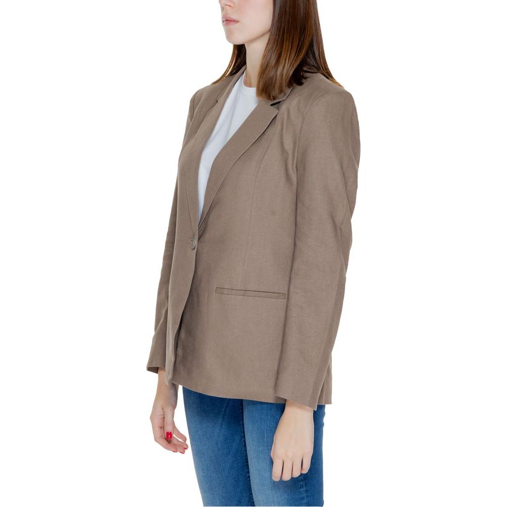 Only Brown Linen Suits & Blazer Only Slate Gray