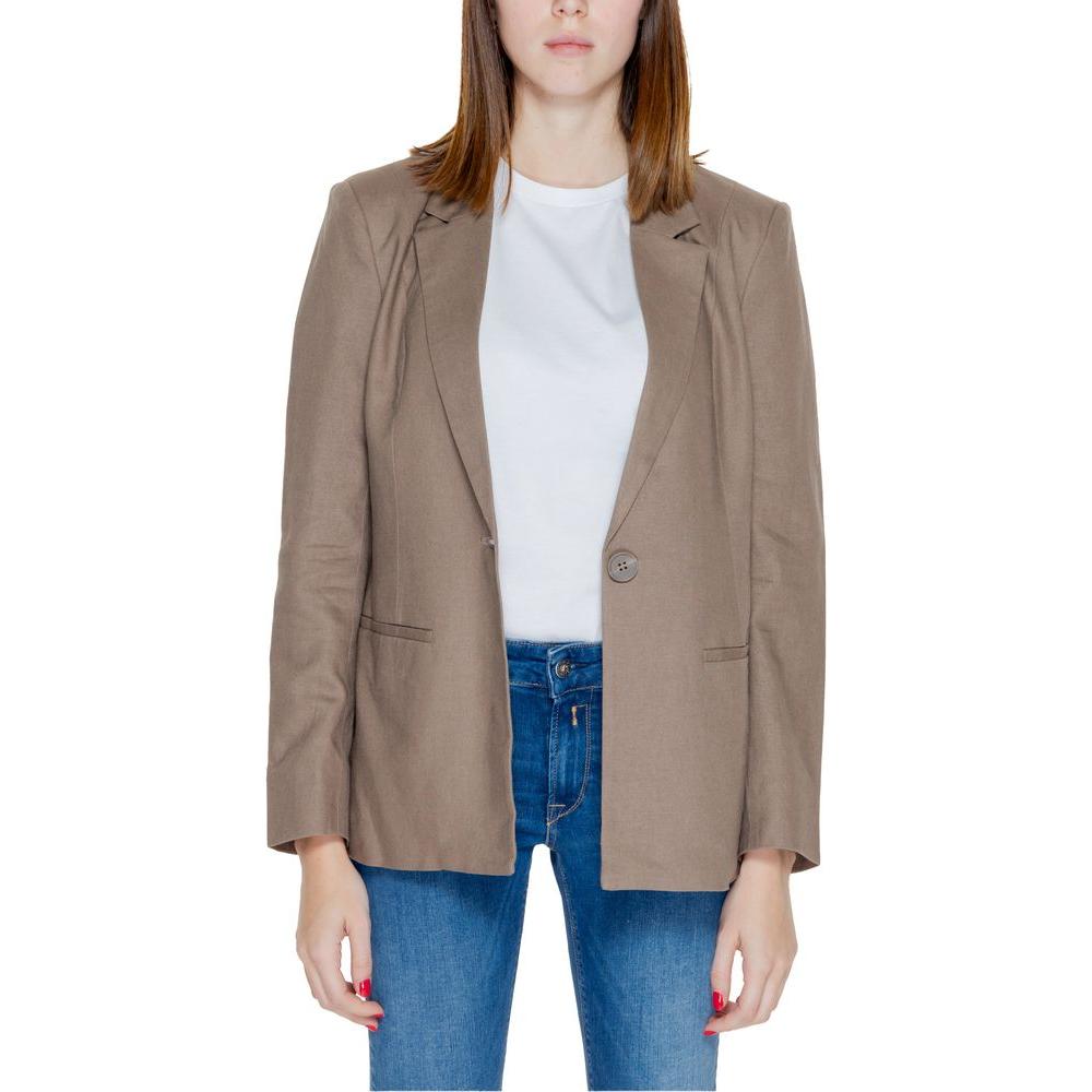 Only Brown Linen Suits & Blazer Only Slate Gray