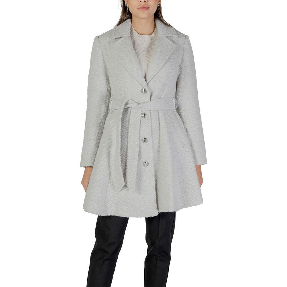 Guess Gray Polyester Jackets & Coat Guess Gray
