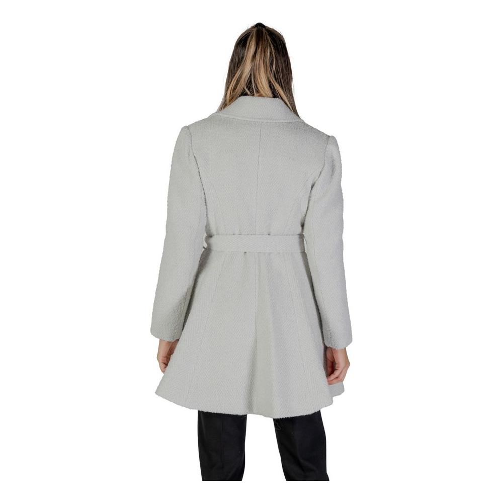 Guess Gray Polyester Jackets & Coat Guess Gray