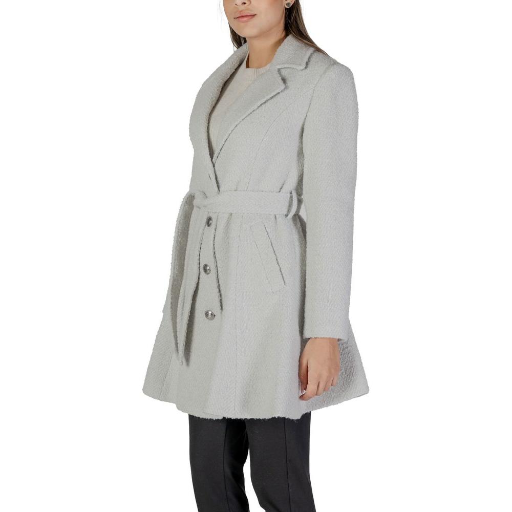 Guess Gray Polyester Jackets & Coat Guess Gray