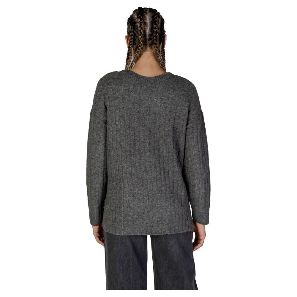 Vila Clothes Gray Acrylic Sweater Vila Clothes Dark Slate Gray