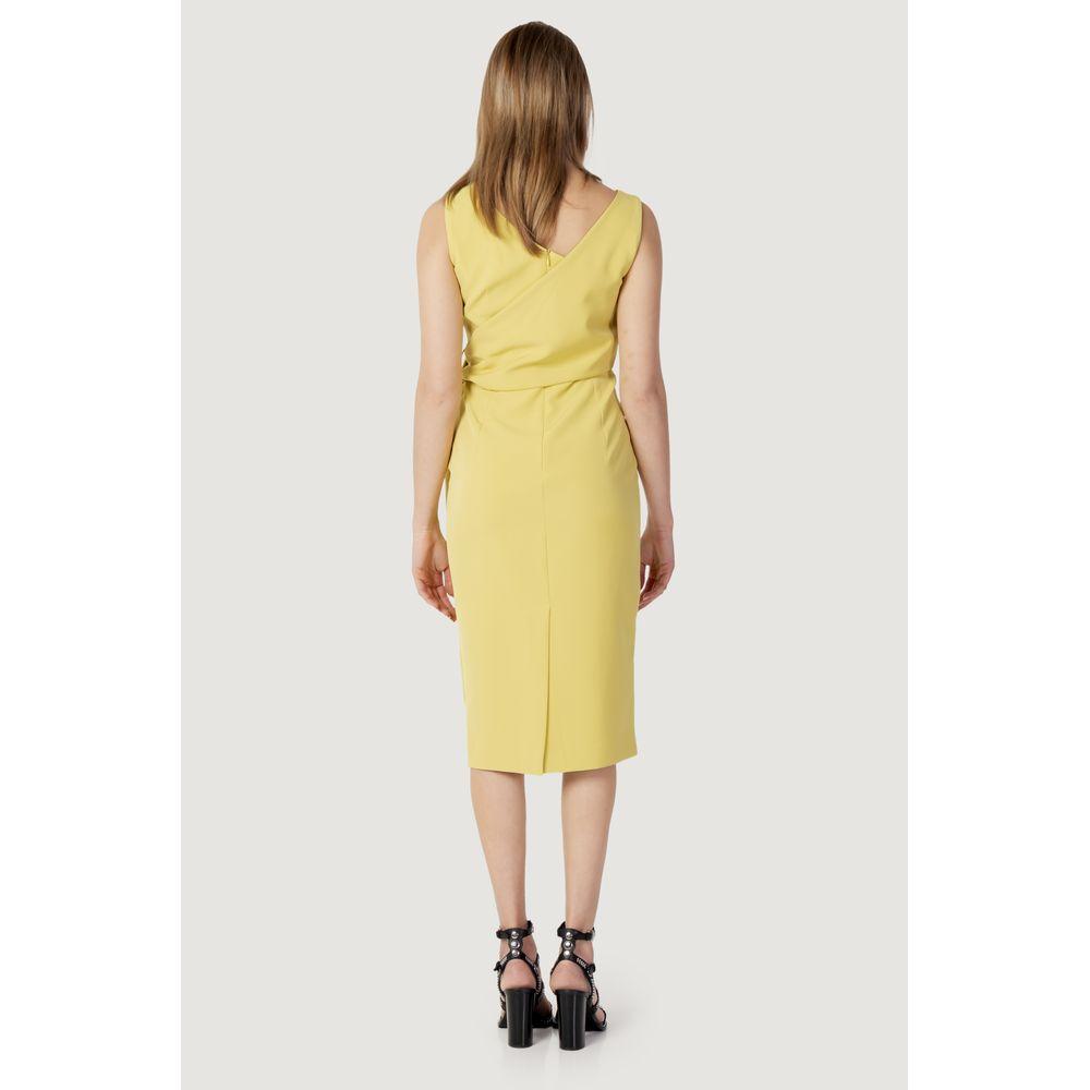 Sandro Ferrone Yellow Polyester Dress Sandro Ferrone Light Gray