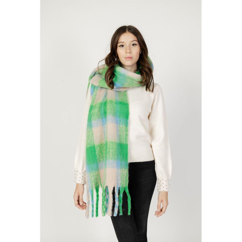 Only Green Polyester Scarf Only Light Gray