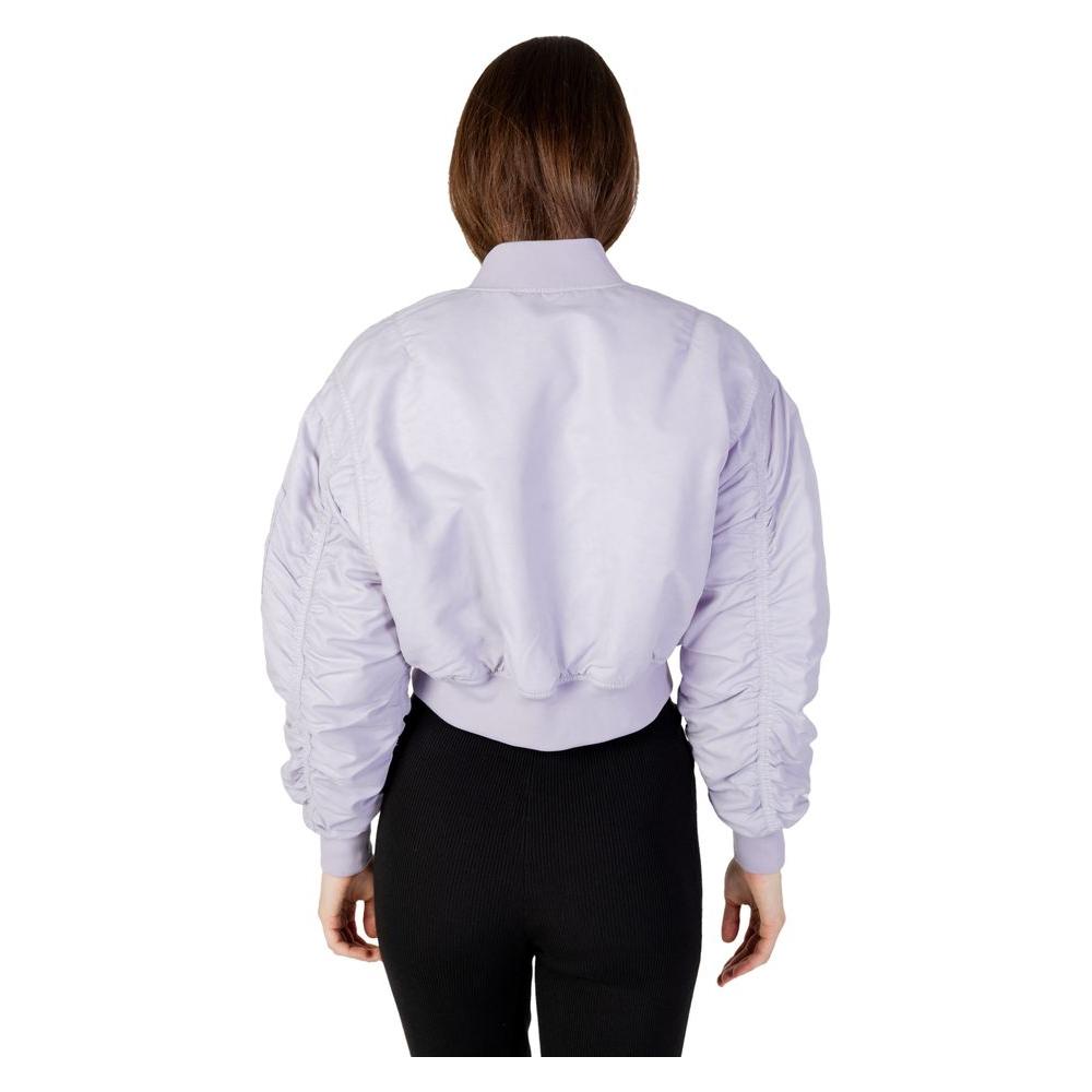 Calvin Klein Jeans Purple Polyamide Jackets & Coat Calvin Klein Jeans Black