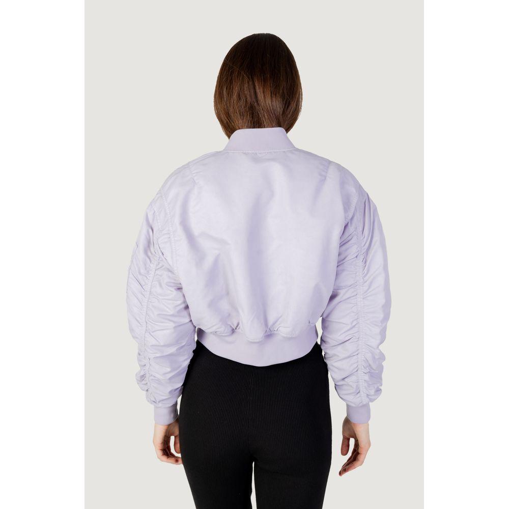 Calvin Klein Jeans Purple Polyamide Jackets & Coat Calvin Klein Jeans Light Gray