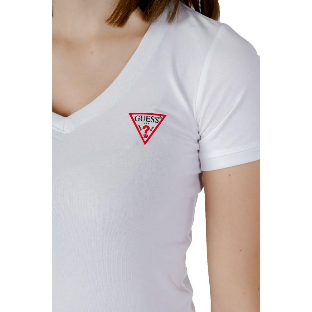 Guess White Cotton Tops & T-Shirt Guess Gray