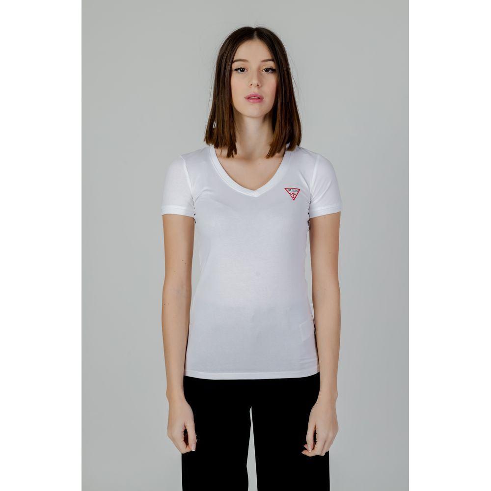 Guess White Cotton Tops & T-Shirt Guess Gray