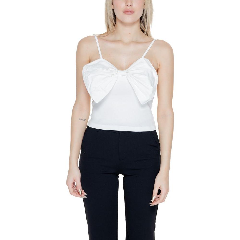 Only White Organic Cotton Tops & T-Shirt Only Light Gray