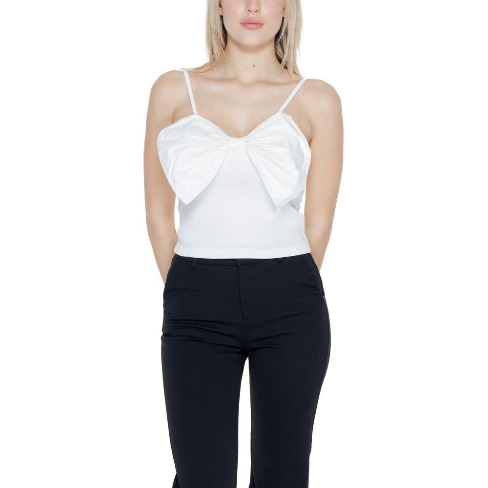 Only White Organic Cotton Tops & T-Shirt Only Light Gray