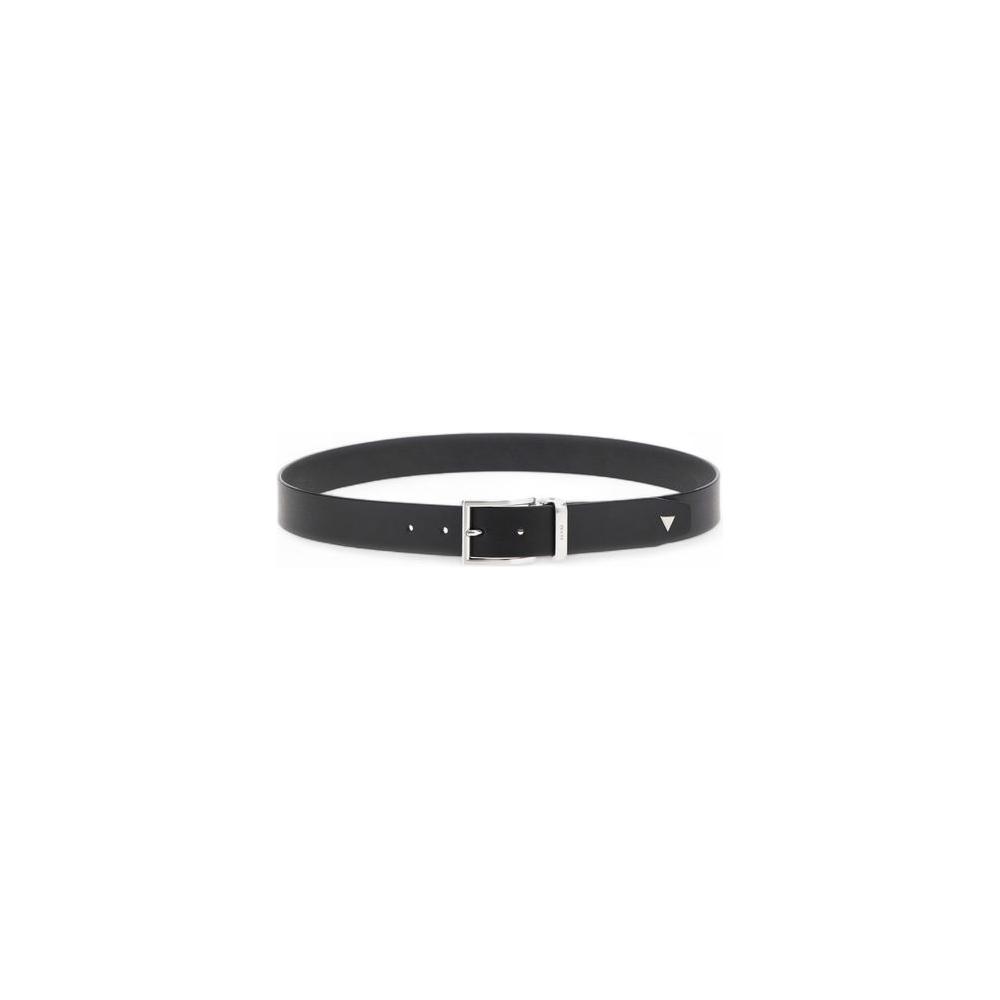 Guess Black Leather Belt Guess Dark Slate Gray
