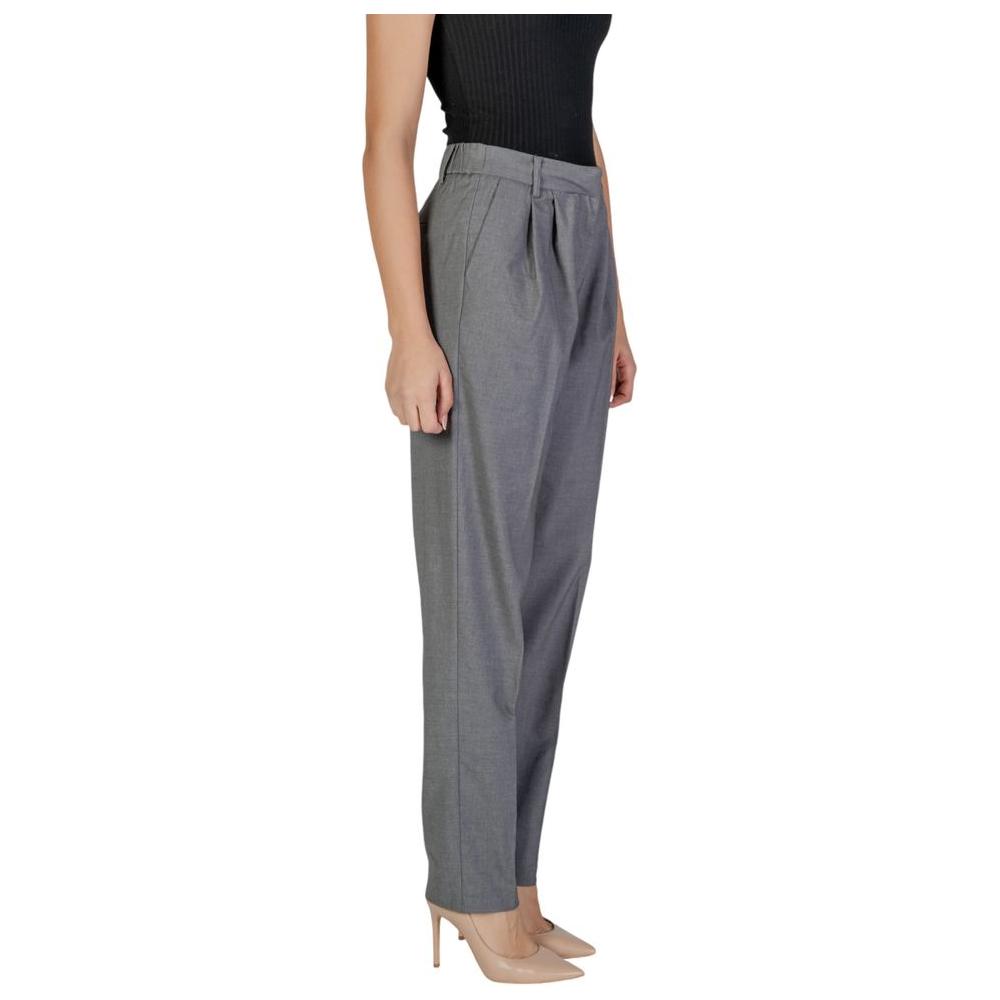 Vila Clothes Gray Polyester Jeans & Pant Vila Clothes Dim Gray