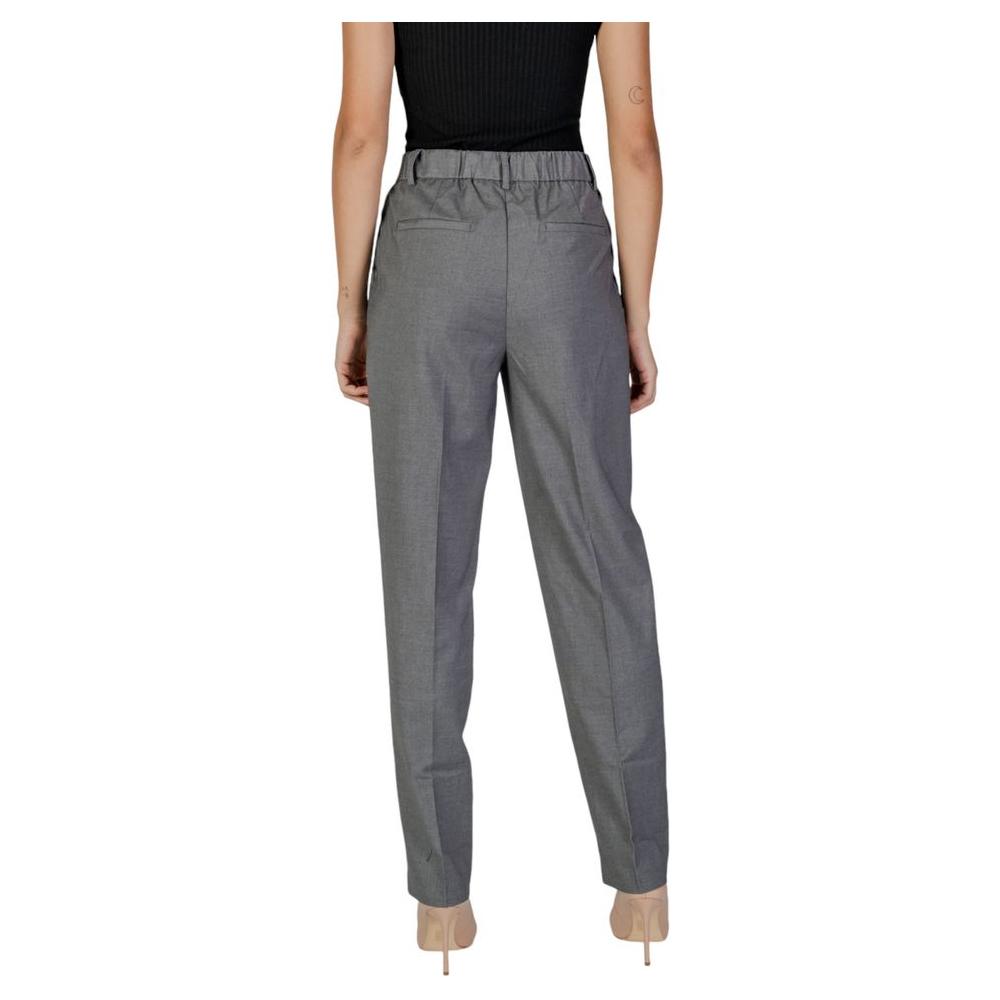 Vila Clothes Gray Polyester Jeans & Pant Vila Clothes Dim Gray