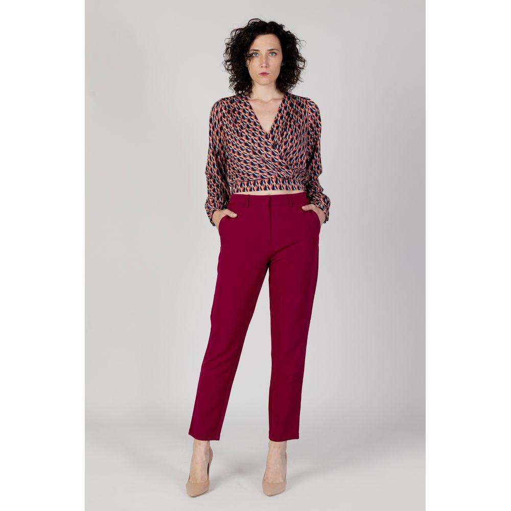 Vila Clothes Bordeaux Polyester Jeans & Pant Vila Clothes Light Gray