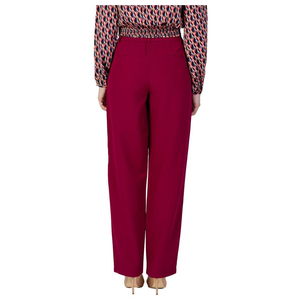 Vila Clothes Vila Clothes Bordeaux Polyester Jeans & Pant VI-12007800129-IT36|XXS