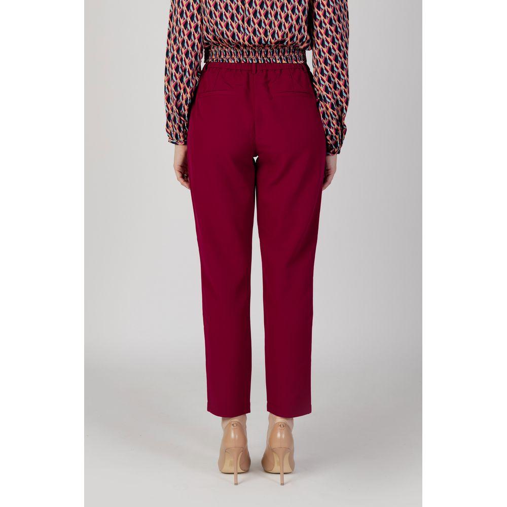 Vila Clothes Bordeaux Polyester Jeans & Pant Vila Clothes Gray