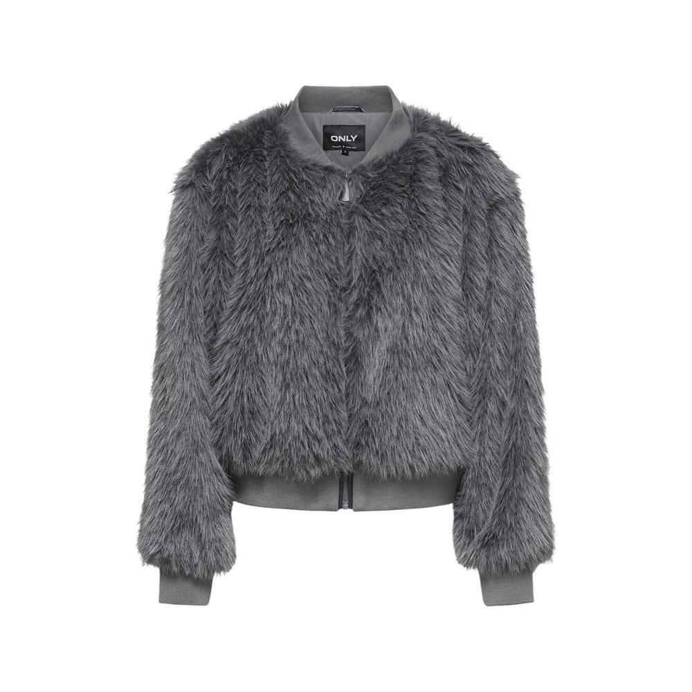 Only Gray Polyester Jackets & Coat Only Dim Gray
