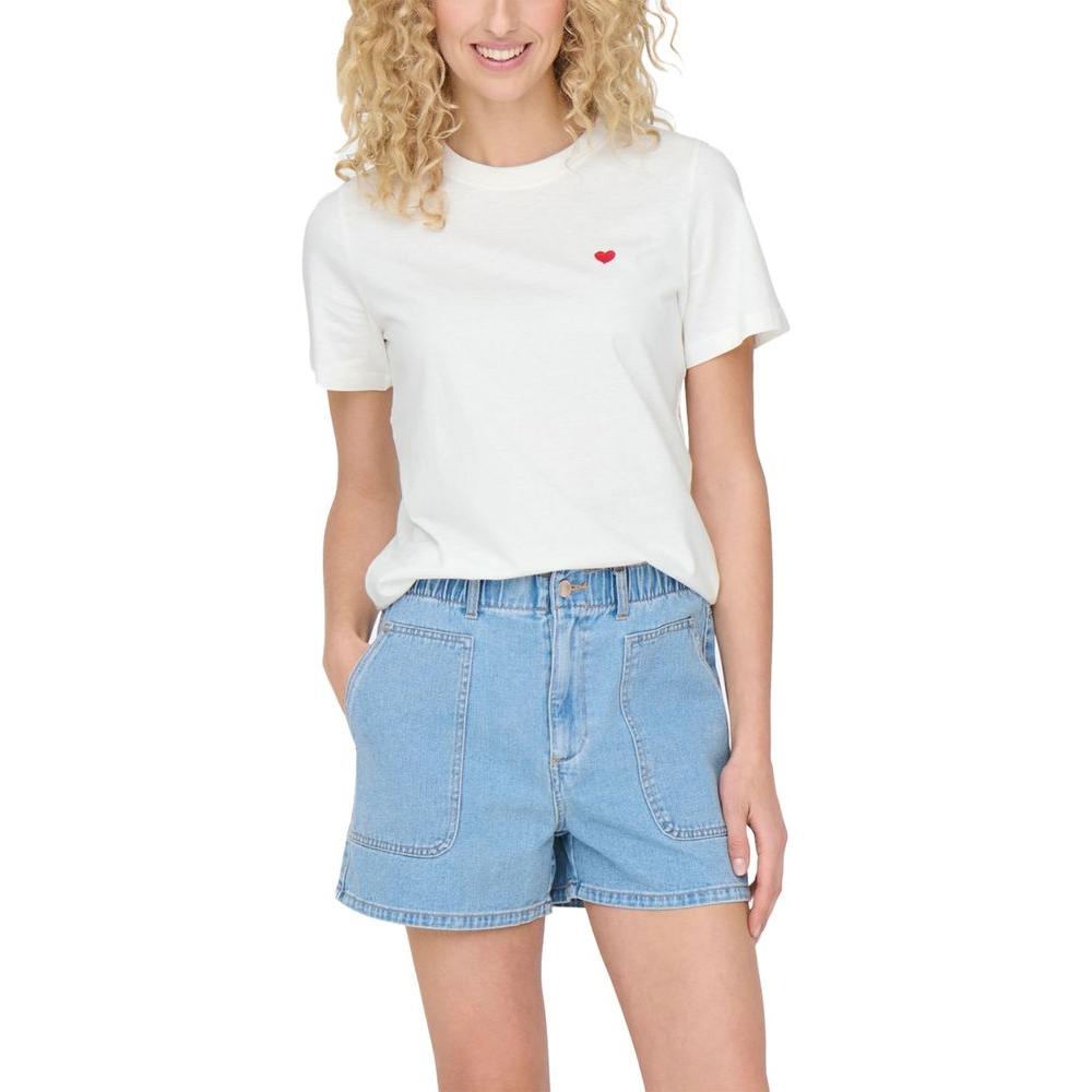 Jacqueline De Yong White Cotton Tops & T-Shirt Jacqueline De Yong Gray
