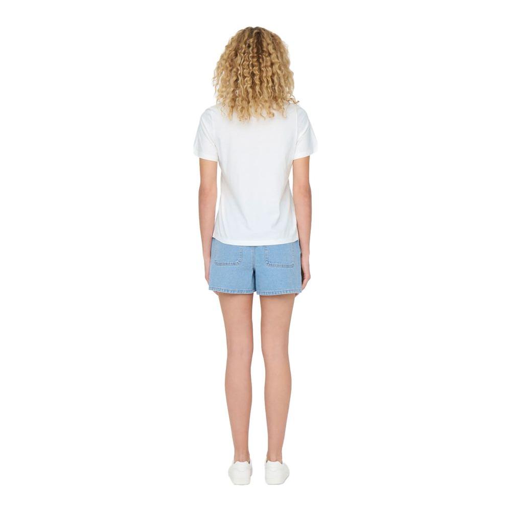 Jacqueline De Yong White Cotton Tops & T-Shirt Jacqueline De Yong Light Gray