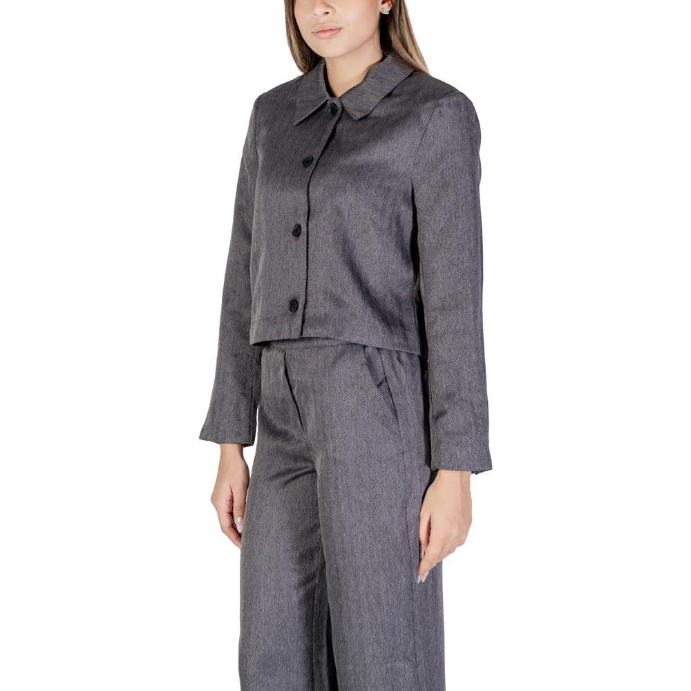 Jacqueline De Yong Gray Polyester Suits & Blazer Jacqueline De Yong Dim Gray