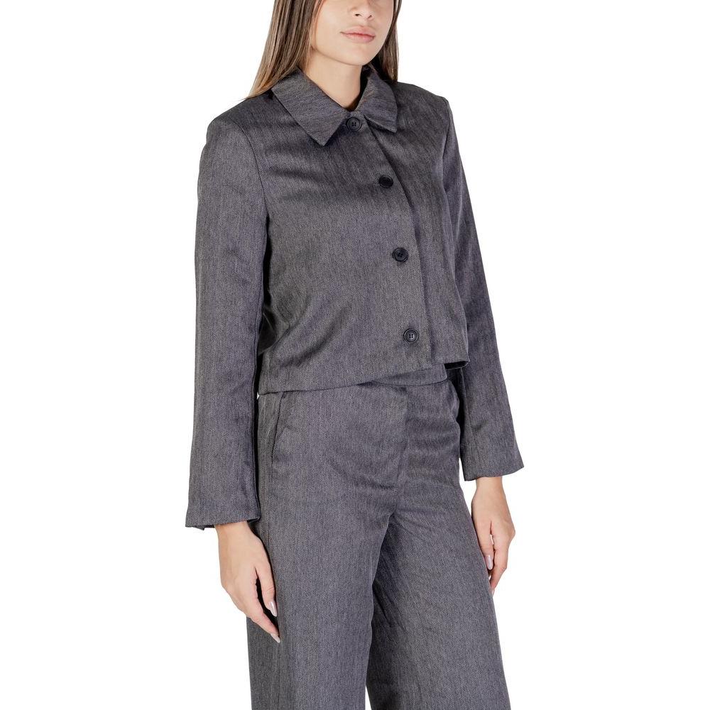 Jacqueline De Yong Gray Polyester Suits & Blazer Jacqueline De Yong Dim Gray