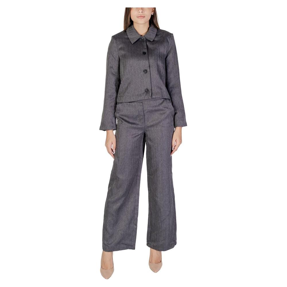 Jacqueline De Yong Gray Polyester Suits & Blazer Jacqueline De Yong Dim Gray