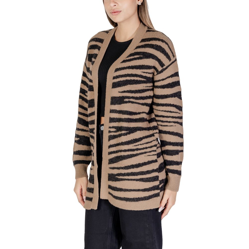 Jacqueline De Yong Brown Nylon Cardigan Jacqueline De Yong Rosy Brown