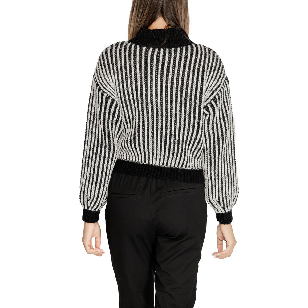 Jacqueline De Yong Black Polyester Sweater Jacqueline De Yong Light Gray