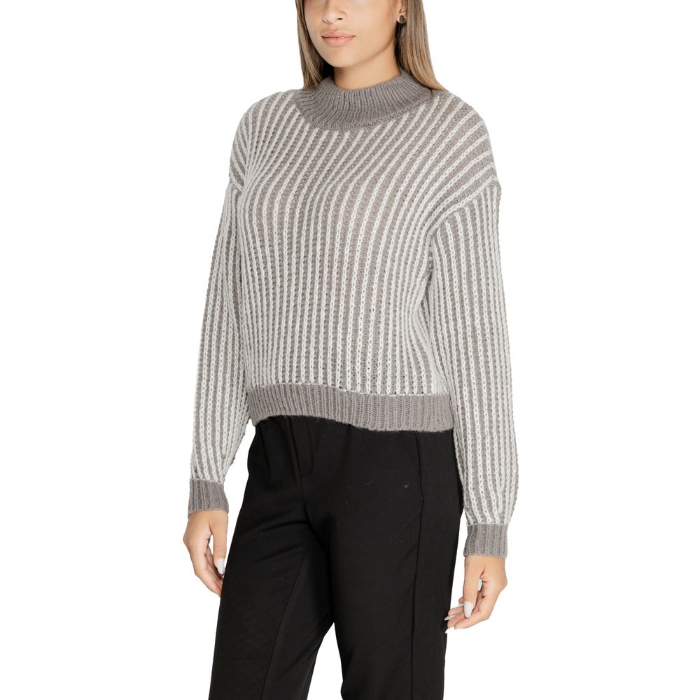 Jacqueline De Yong Gray Polyester Sweater Jacqueline De Yong Dark Gray