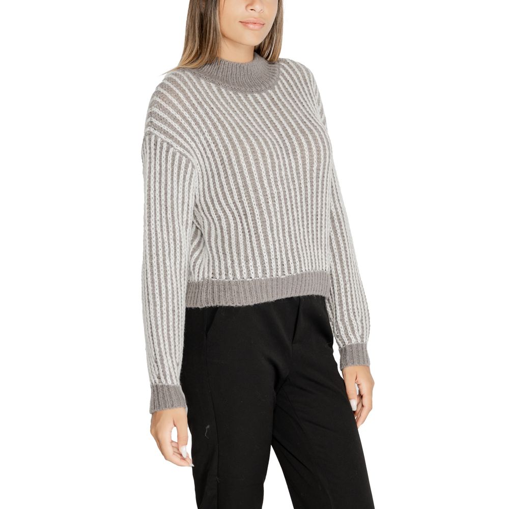Jacqueline De Yong Gray Polyester Sweater Jacqueline De Yong Gray