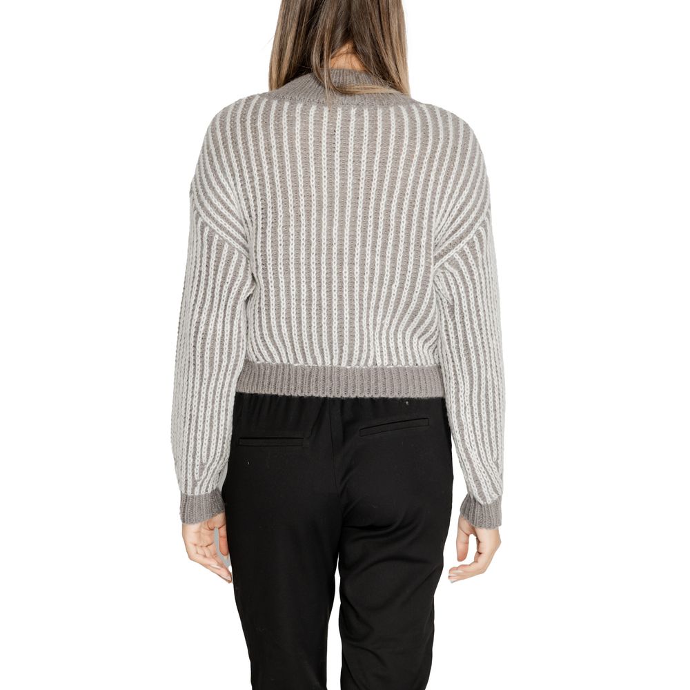 Jacqueline De Yong Gray Polyester Sweater Jacqueline De Yong Gray