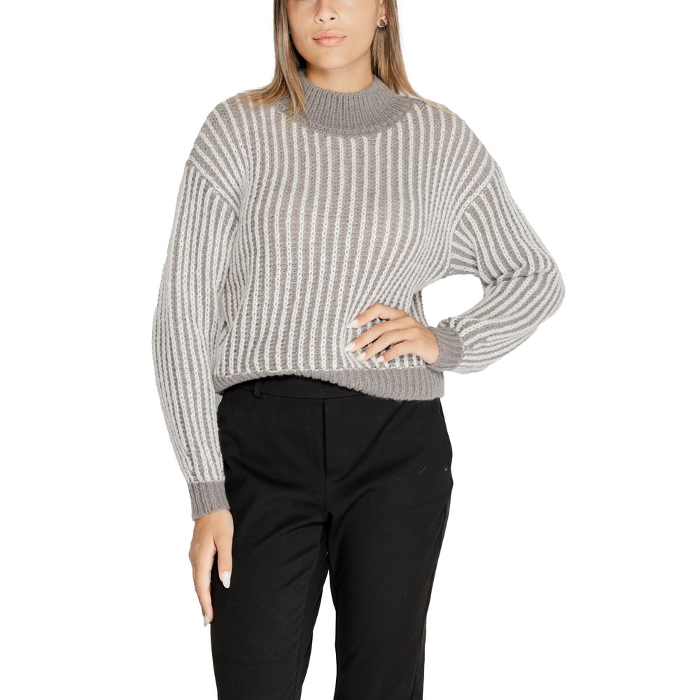 Jacqueline De Yong Gray Polyester Sweater Jacqueline De Yong Gray